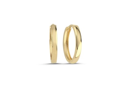 Orta Boy Sade Oval Halka Küpe (1,8x1,8 cm 2 mm)