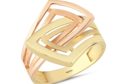 Grek Desen Üç Renk Yüzük