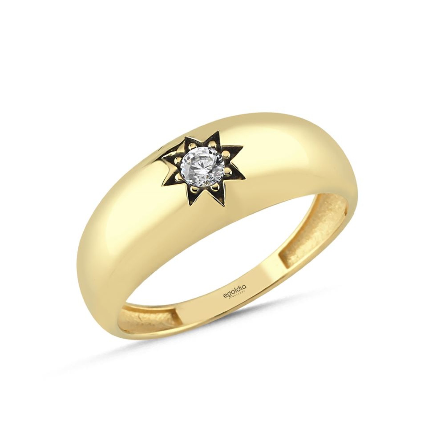 Kutup Yıldız Taşlı Yassı Yüzük