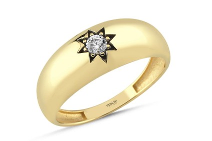 Kutup Yıldız Taşlı Yassı Yüzük