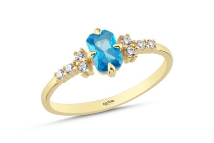 Kare Mavi Taşlı Yüzük