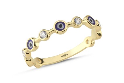 Göz Turkuaz Mineli Oval Taşlı Yüzük