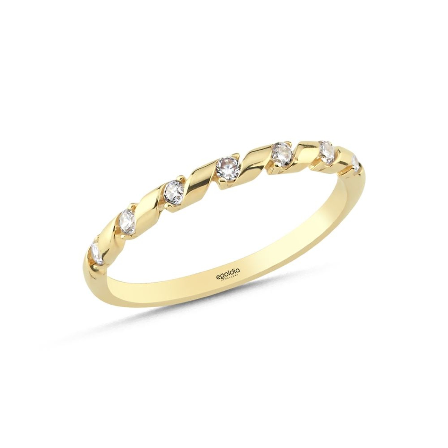 Çapraz Tasarım Taşlı Yüzük