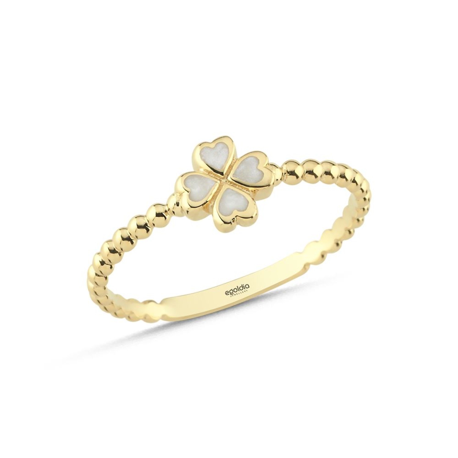 Yonca Beyaz Mineli Yüzük