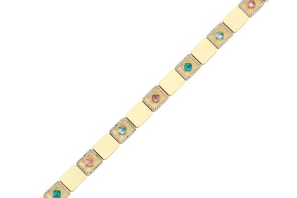 Gökkuşağı Kare Tasarım Renkli Bileklik