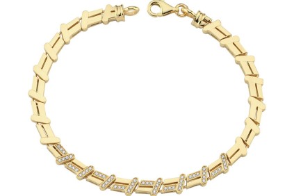 Çift Sıra T Tasarım Taşlı Bileklik