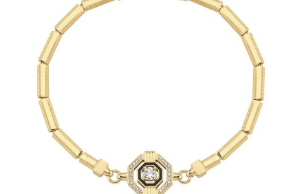 Altıgen Daire Siyah Mineli Taşlı Ajda Tasarım Bile