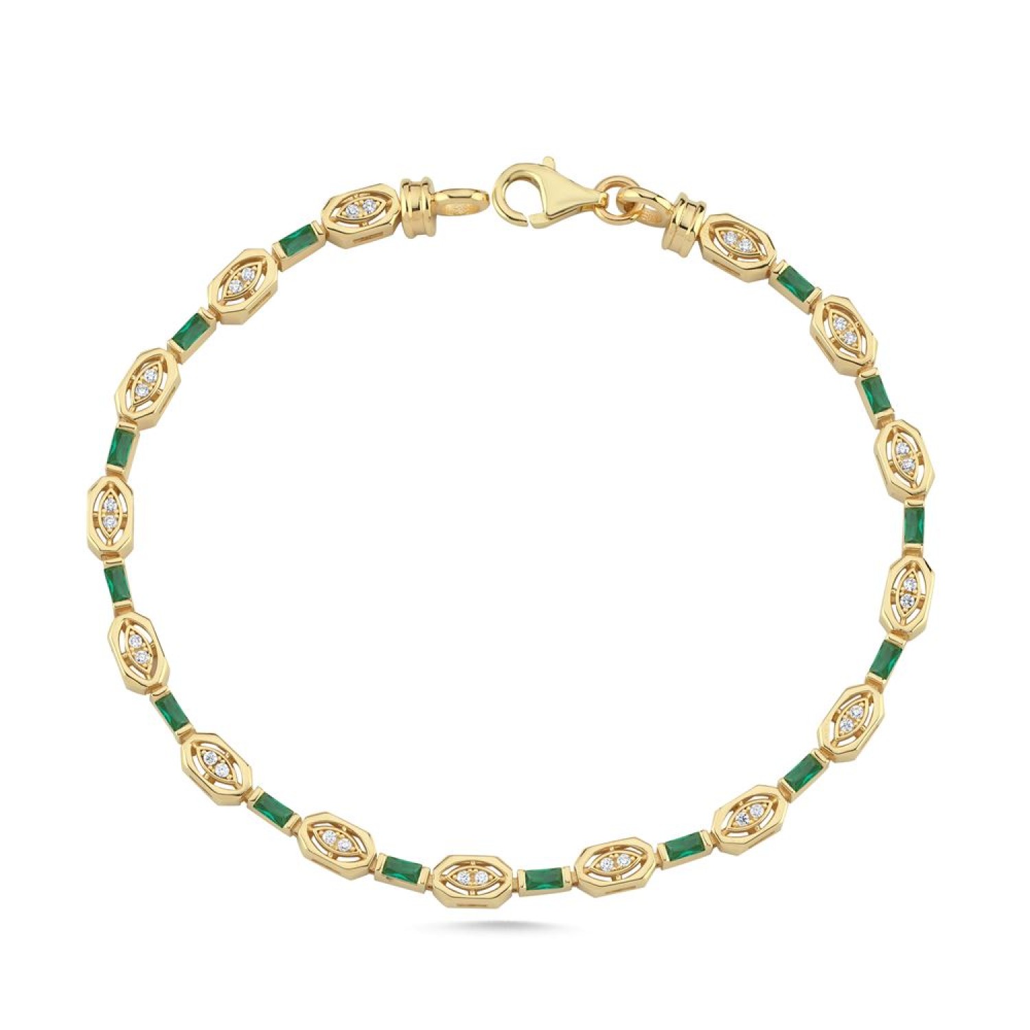 Altıgen Ve Kare Renkli Taşlı Bileklik