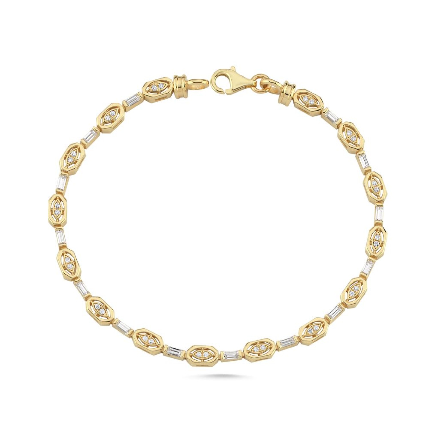 Altıgen Ve Kare Renkli Taşlı Bileklik