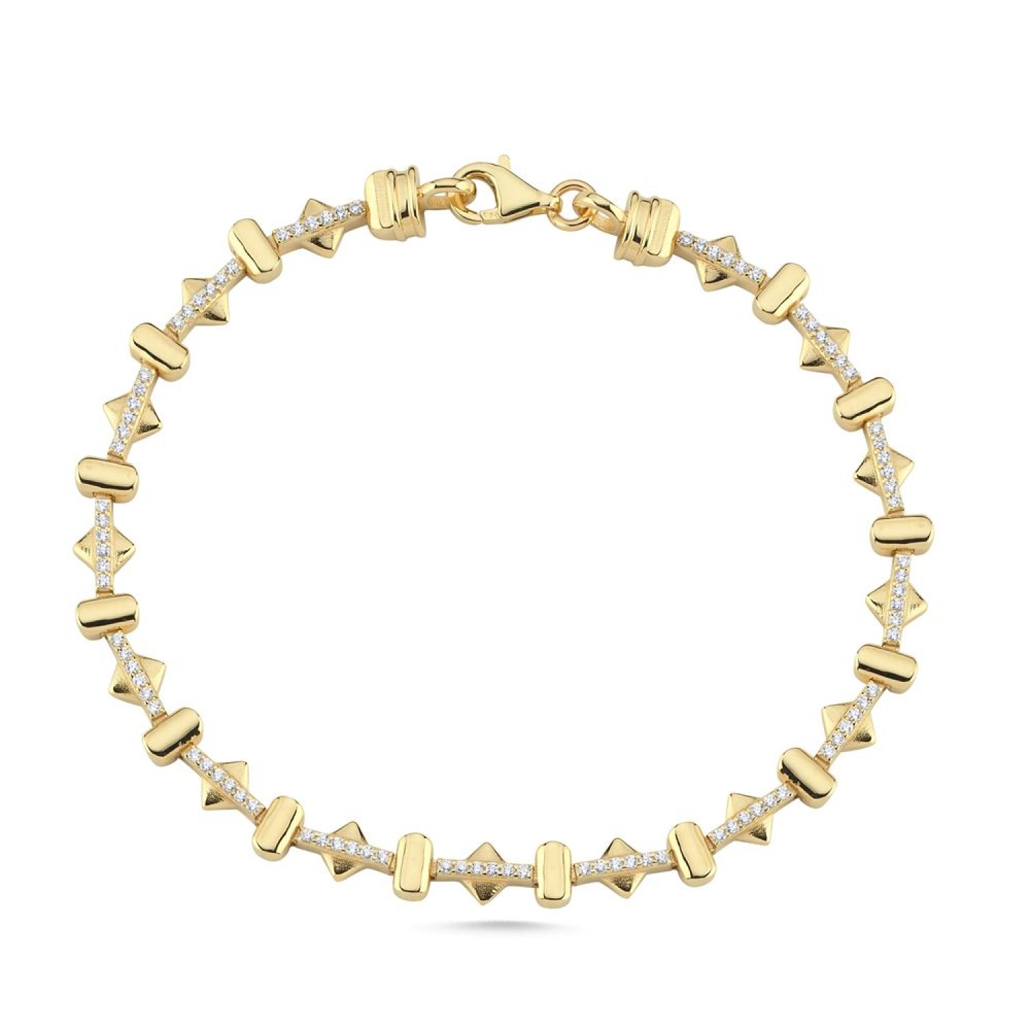 Üçgen Dikdörtgen Taşlı Bileklik