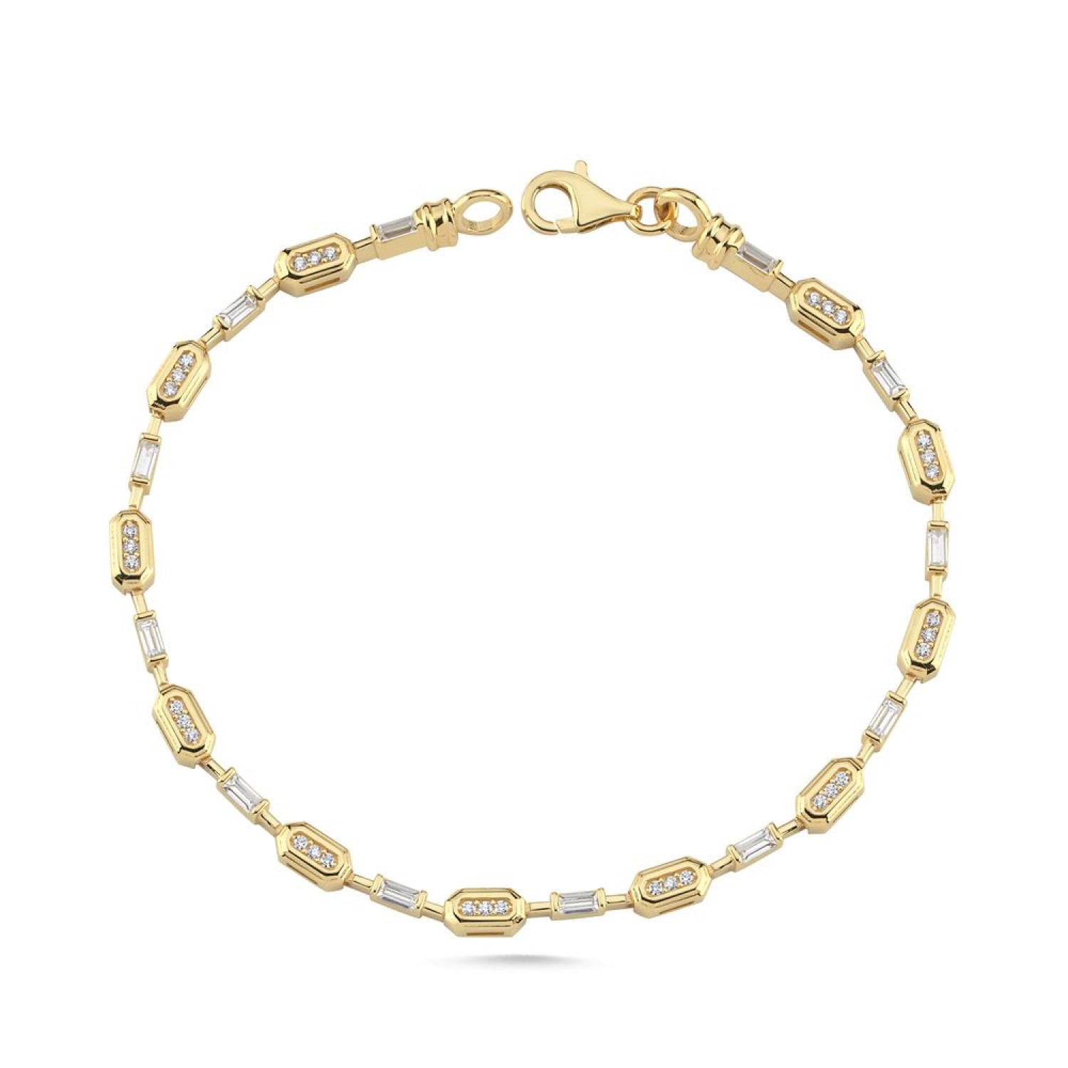 Altıgen Kare Taşlı Bileklik