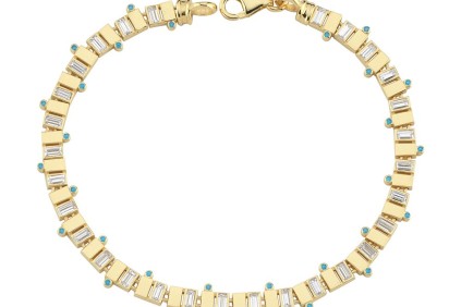 Kare Baget Taşlı Nokta Yeşil Taşlı Bileklik