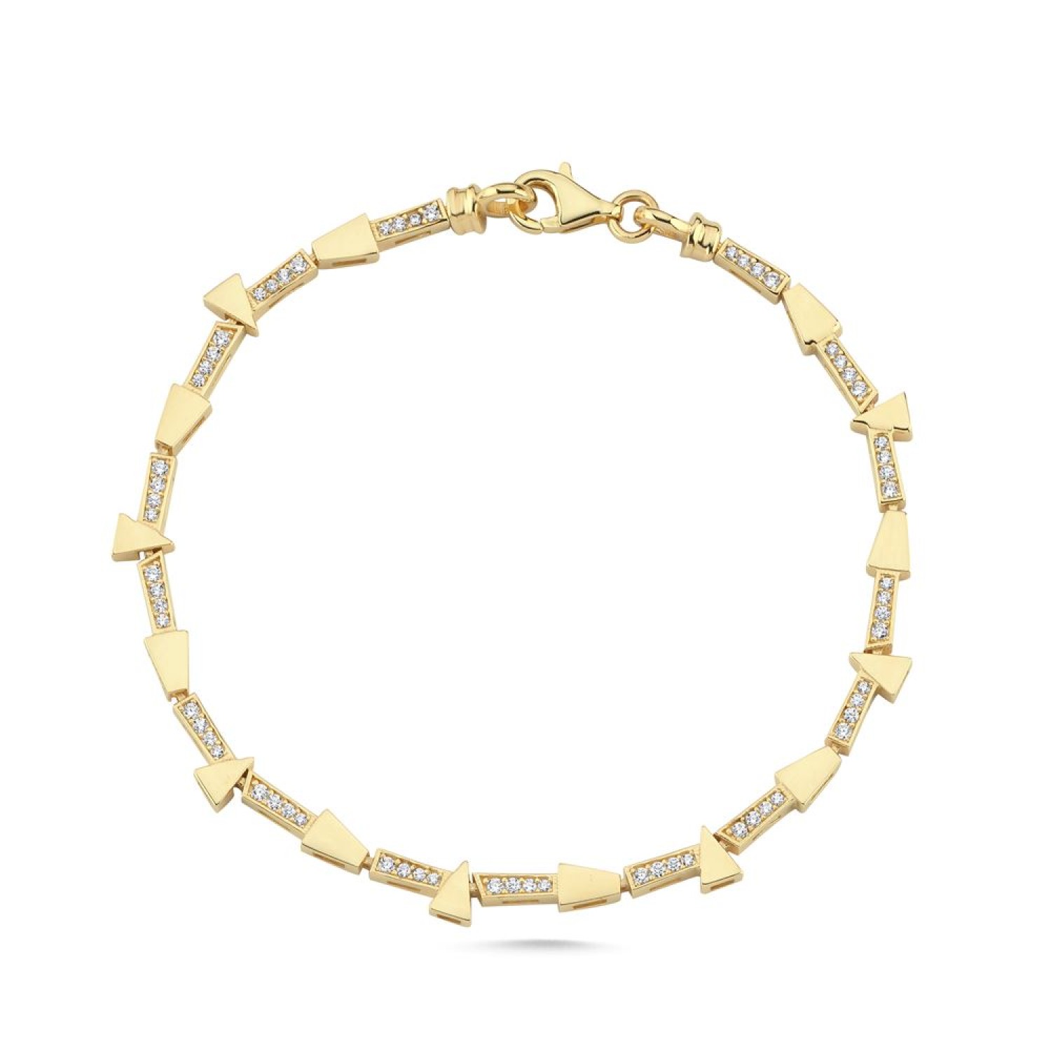 Üçgen Yamuk Tasarım Taşlı Bileklik