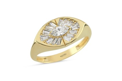 Oval Tasarım Baget Taşlı Yüzük