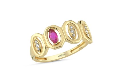 Daire Taşlı Tasarım Yüzük