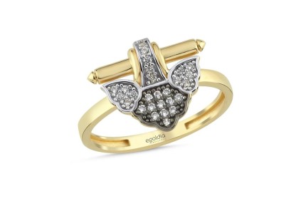 Melek Kanatlı Taşlı Yüzük