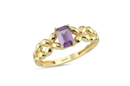 Pembe Taşlı Burgu Yüzük