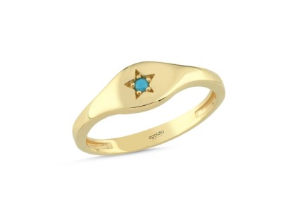 Kutup Yıldız Tasarım Renkli Taşlı Yüzük