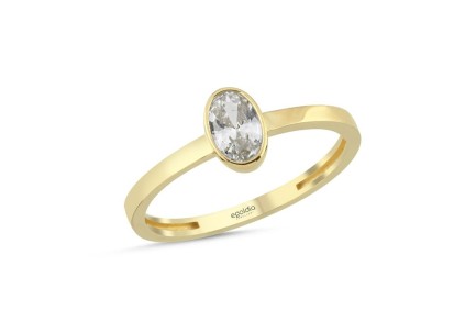 Oval Baget Taşlı Yüzük