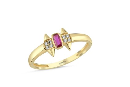 Ok Tasarım Baget Taşlı Yüzük