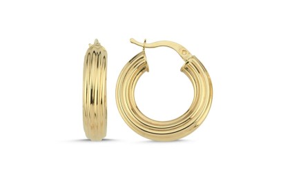 Yuvarlak Çizgi Tasarım Halka Küpe