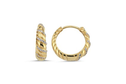 Burgu Tasarım Taşlı Küpe