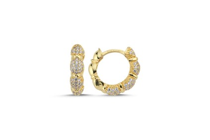 Boğumlu Halka Taşlı Küpe