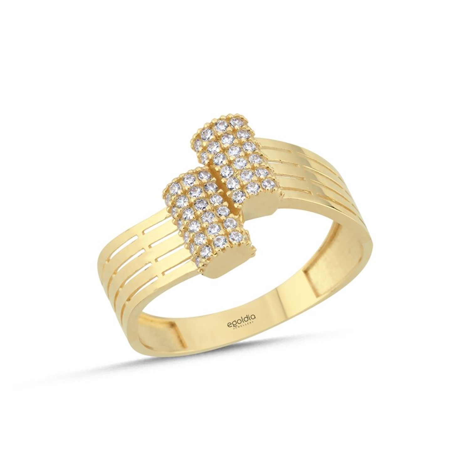 Çizgi Tasarım Taşlı Yüzük