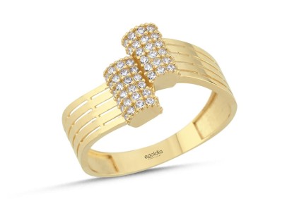 Çizgi Tasarım Taşlı Yüzük