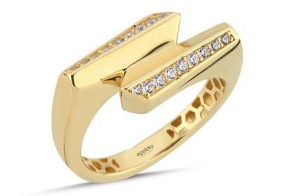 Yassı Tasarım Taşlı Yüzük