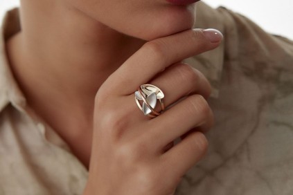 Üç Yaprak Üç Renk Tasarım Yüzük