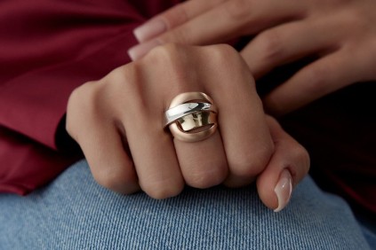 Üç Renk Oval Tasarım Yüzük