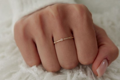 Damla Taşlı Burgu Tasarım Yüzük