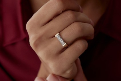 Beyaz Taşlı Mavi Taşlı Yassı Tasarım Baget