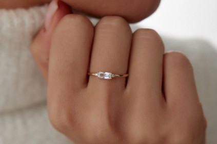 Baget Taşlı Tasarım Yüzük