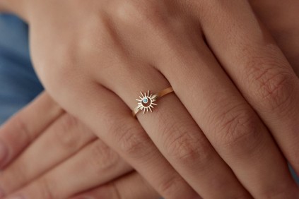 Güneş Firuze Taşlı Yüzük