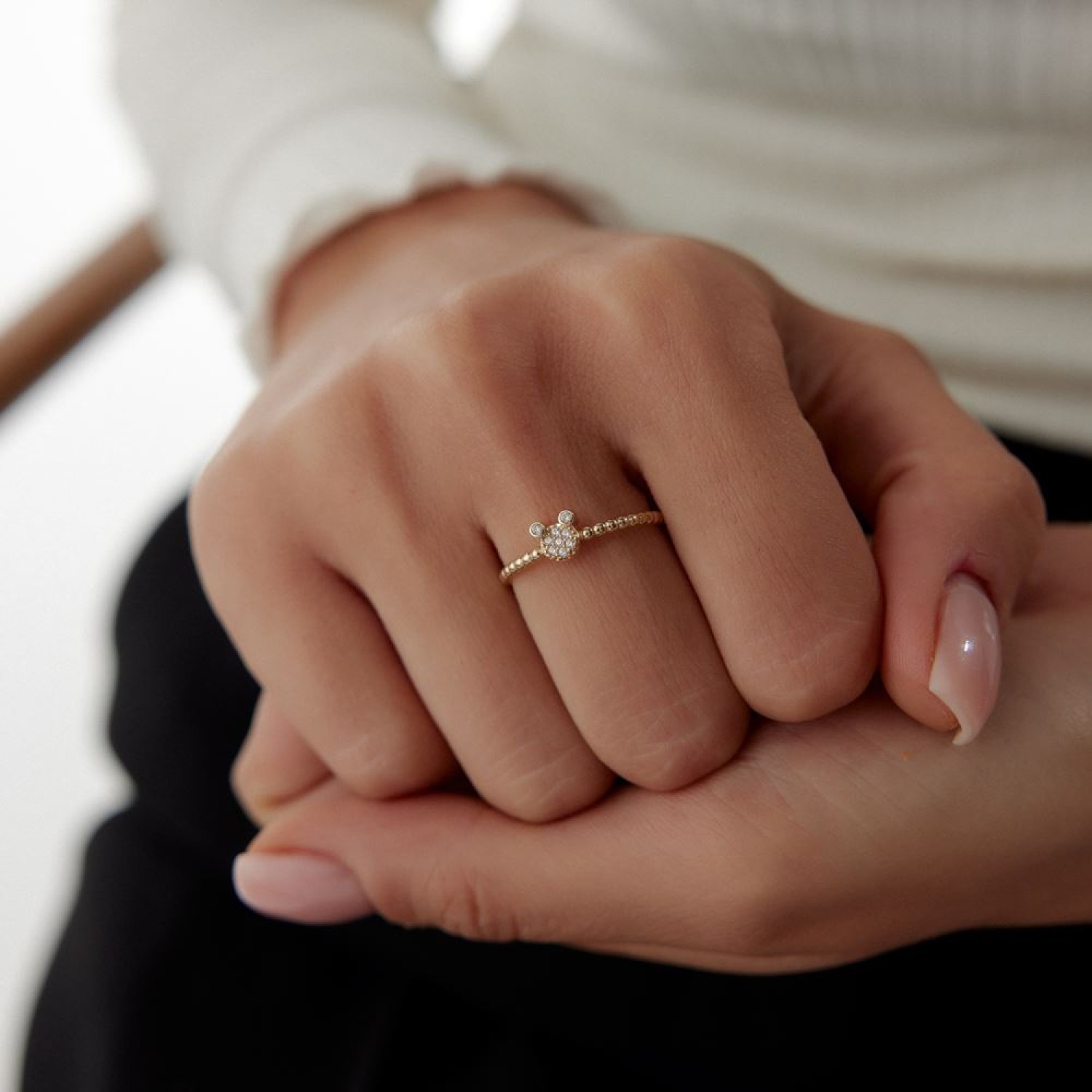 Ayıcık Kafa Taşlı Yüzük