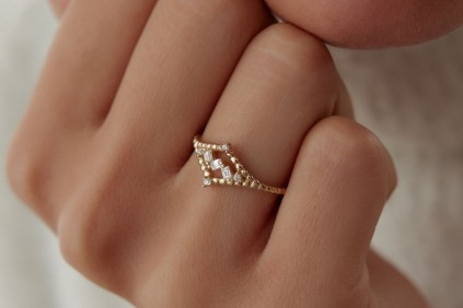 Baget Taşlı Tasarım Yüzük