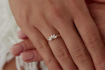 Damla Taşlı Tasarım Yüzük