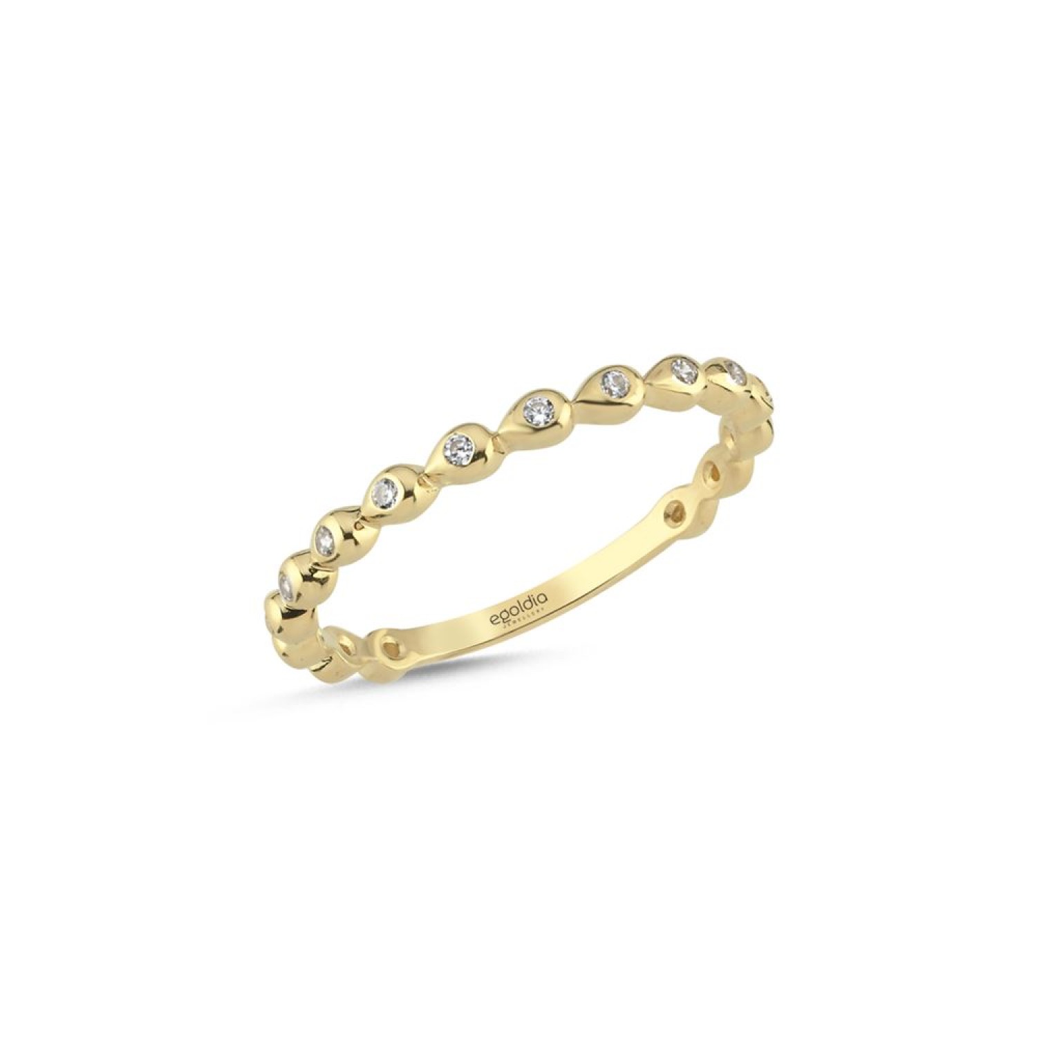 Damla Sıralı Taşlı Yüzük