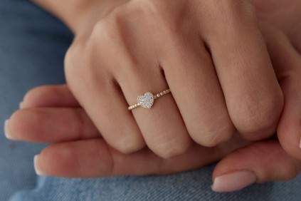 Kalp Taşlı Yüzük