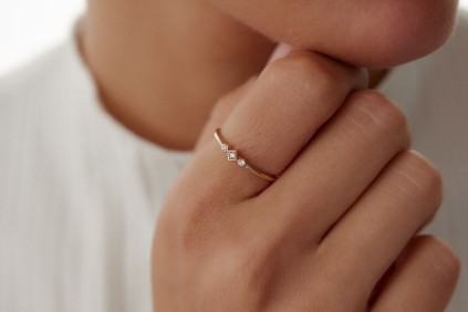 Baget Damla Taşlı Yüzük