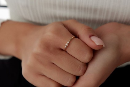 Baget Damla Taşlı Yüzük