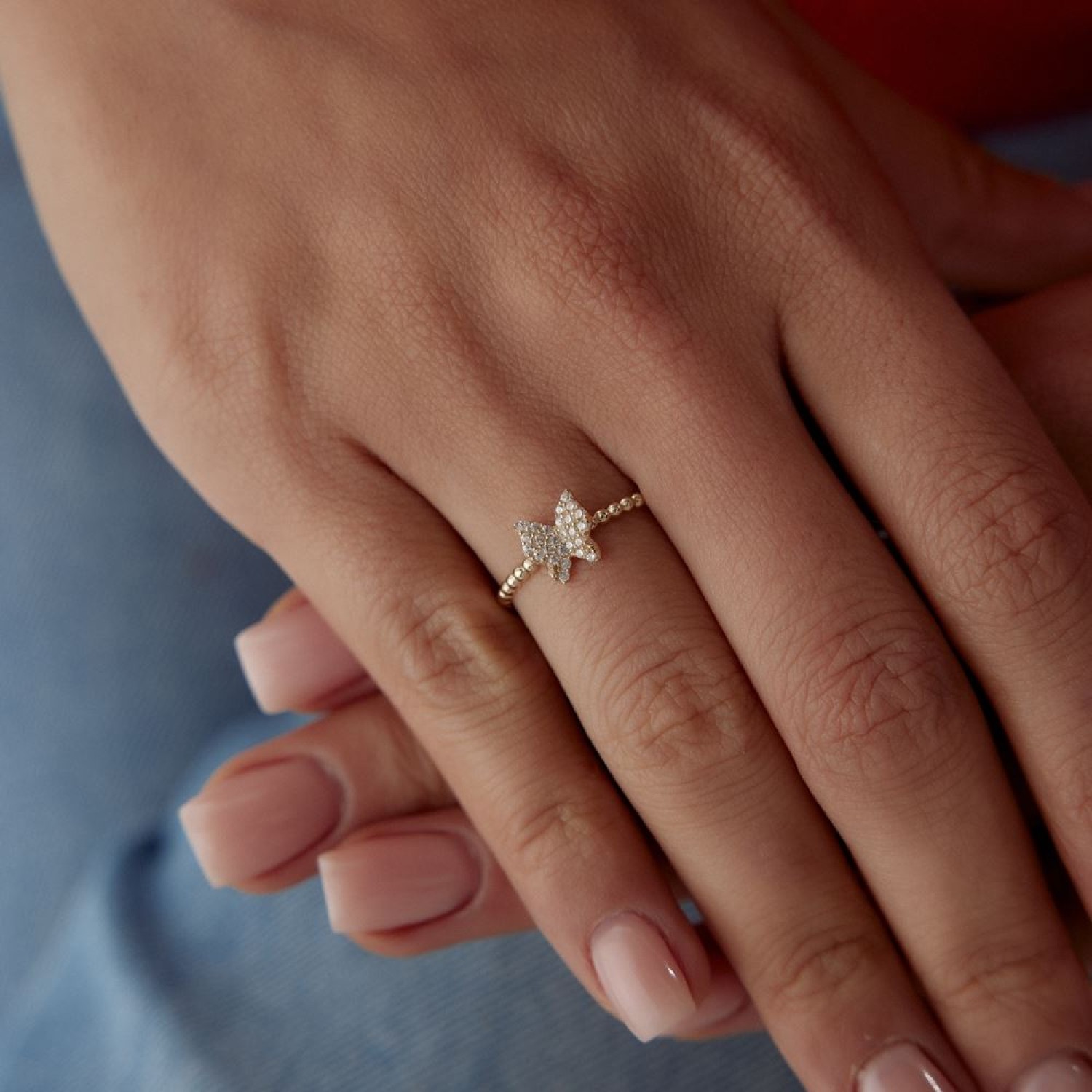 Kelebek Taşlı Yüzük