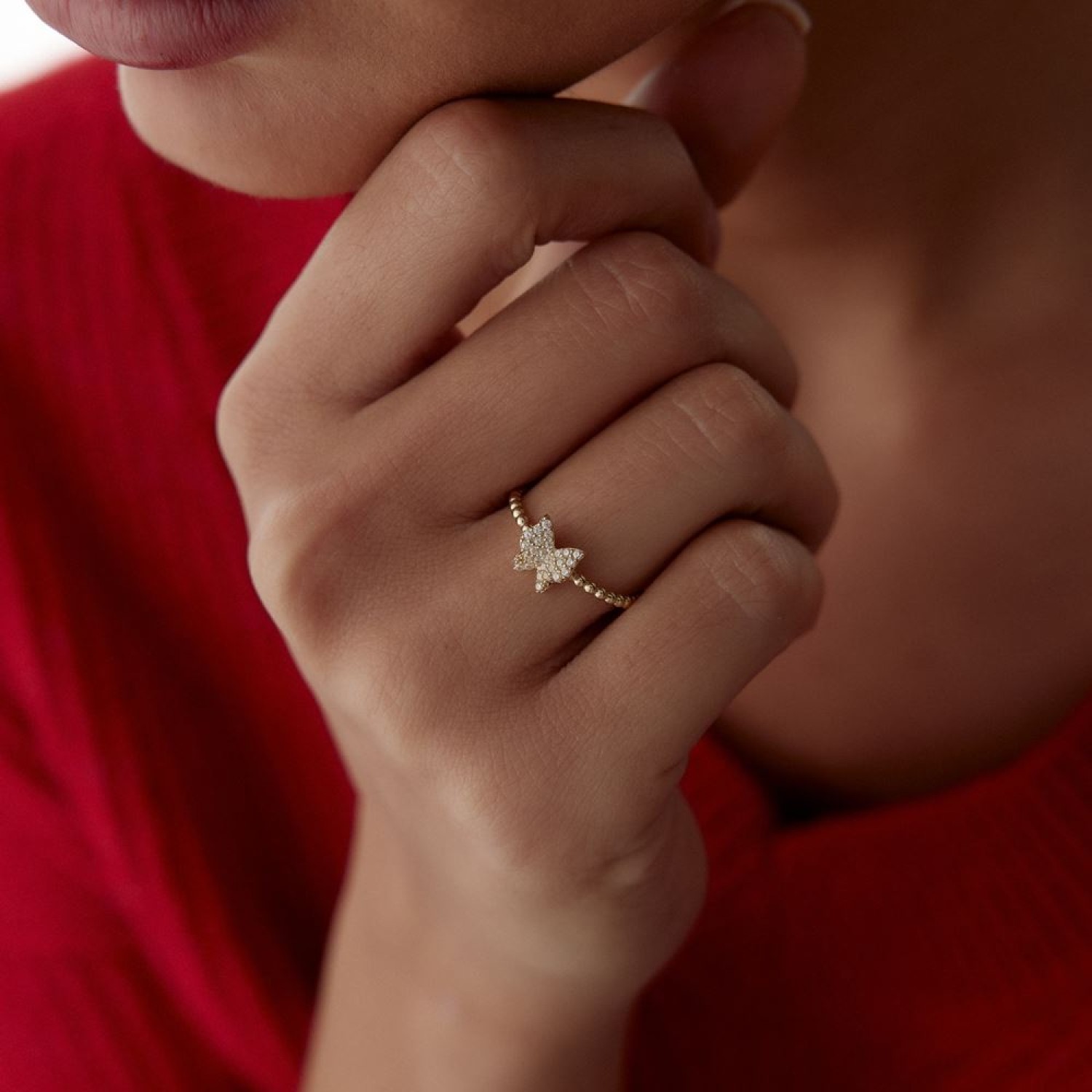 Kelebek Taşlı Yüzük