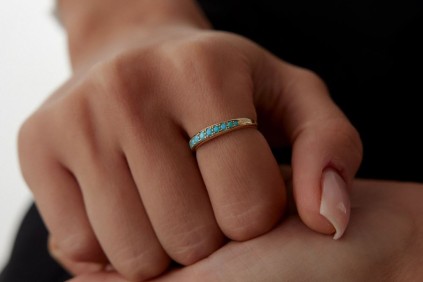 Firuze Sıra Taşlı Yüzük