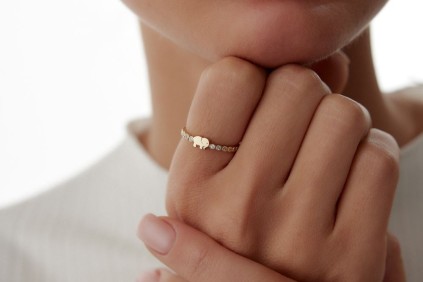 Fil Nokta Taşlı Yüzük