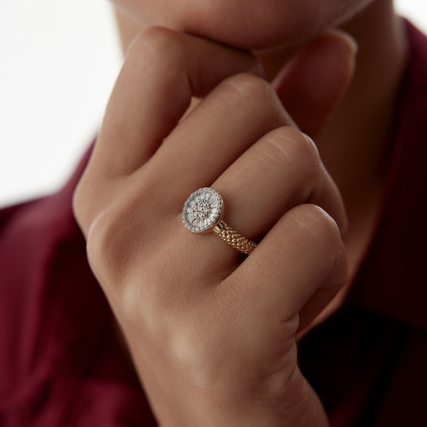 Çark Tasarım Baget Taşlı Yüzük