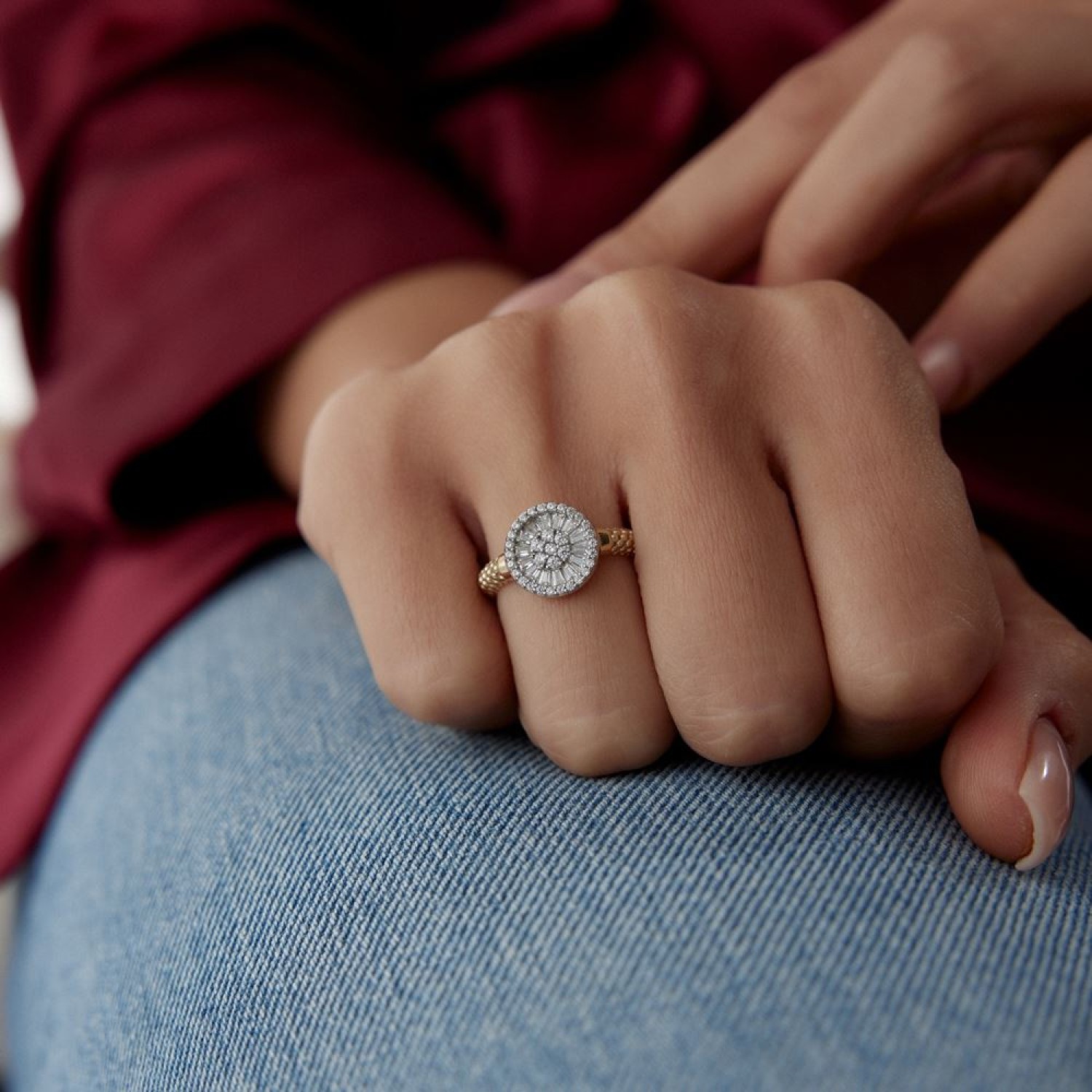 Çark Tasarım Baget Taşlı Yüzük