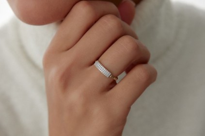 Nokta Ve Boğum Tasarım Baget Taşlı Yüzük